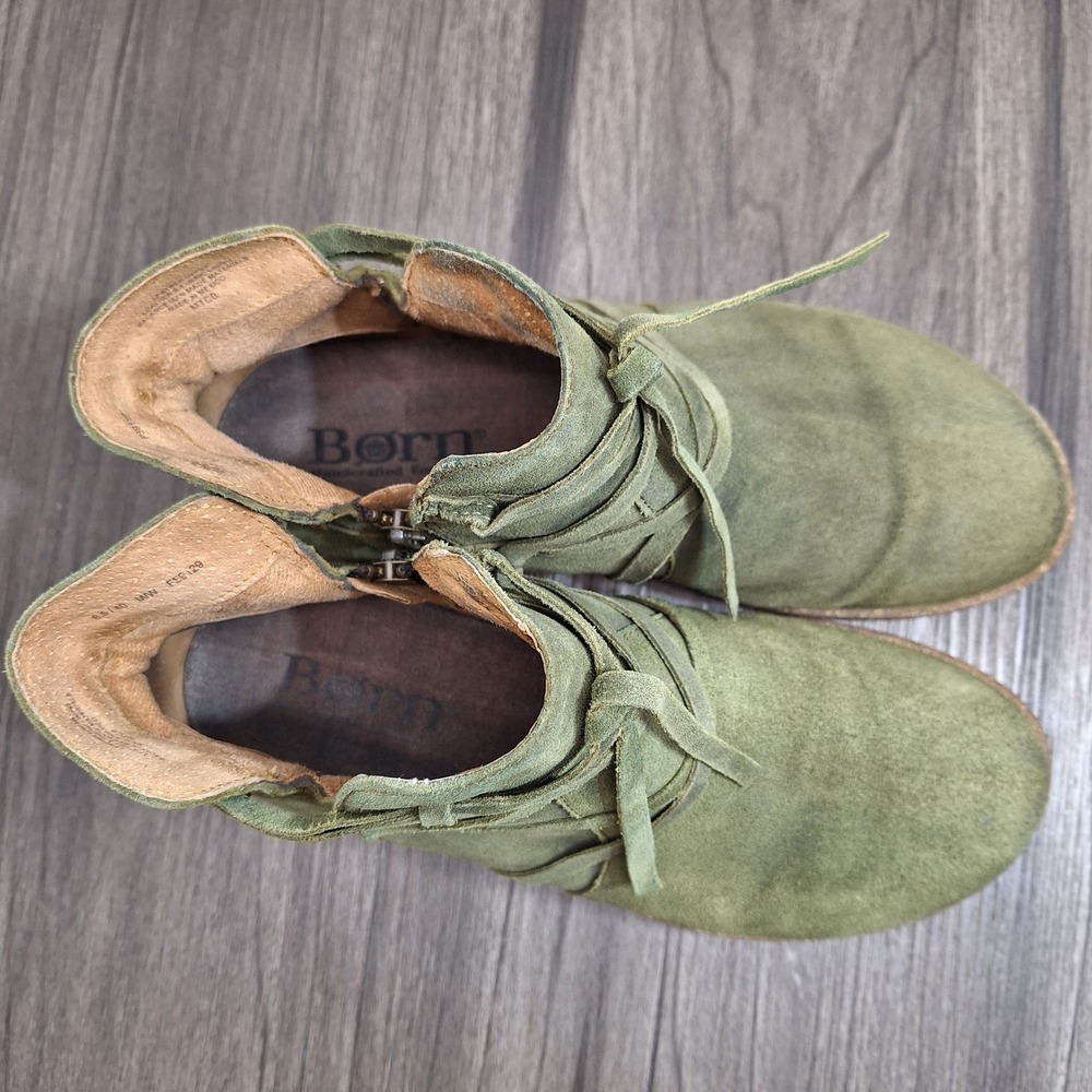 Born Olive Green Suede Ankle Boots - Picture 6 of 10